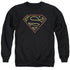 SUPERMAN/COLORED SHIELD - ADULT CREWNECK SWEATSHIRT - BLACK