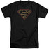 SUPERMAN/COLORED SHIELD - S/S ADULT TALL 18/1 - BLACK
