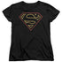 SUPERMAN/COLORED SHIELD - S/S WOMENS TEE - BLACK