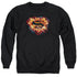 SUPERMAN/SPACE BURST SHIELD - ADULT CREWNECK SWEATSHIRT - BLACK