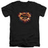 SUPERMAN/SPACE BURST SHIELD - S/S ADULT V-NECK 30/1 - BLACK