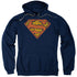 SUPERMAN/MESSY S - ADULT PULLOVER HOODIE - NAVY