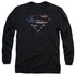 SUPERMAN/WARTORN FLAG -  L/S ADULT 18/1  - BLACK