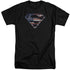 SUPERMAN/WARTORN FLAG - S/S ADULT TALL 18/1 - BLACK