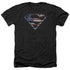 SUPERMAN/WARTORN FLAG - ADULT HEATHER - BLACK