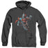 SUPERMAN/UP IN THE SKY - ADULT HEATHER HOODIE - BLACK