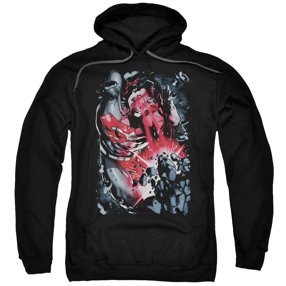 SUPERMAN/HEAT BLAST - ADULT PULLOVER HOODIE - BLACK