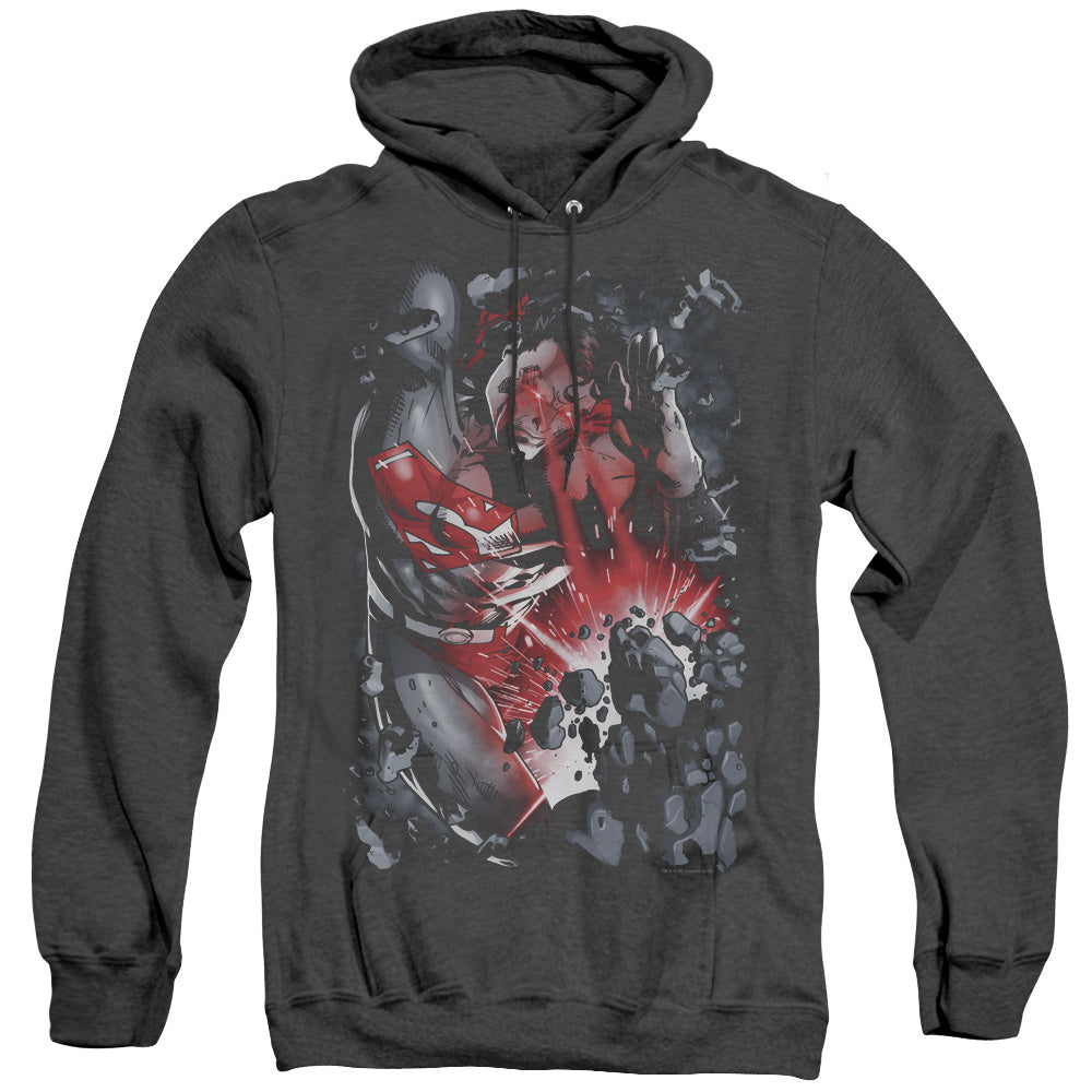 SUPERMAN/HEAT BLAST - ADULT HEATHER HOODIE - BLACK