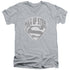 SUPERMAN/MAN OF STEEL SHIELD - S/S ADULT V-NECK 30/1 - ATHLETIC HEATHER