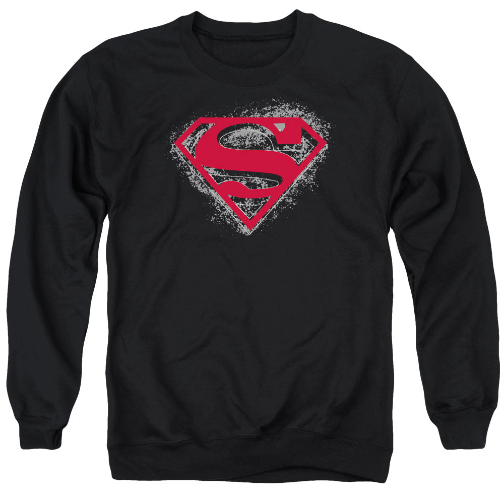 SUPERMAN/HARDCORE NOIR SHIELD - ADULT CREWNECK SWEATSHIRT - BLACK