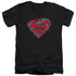 SUPERMAN/HARDCORE NOIR SHIELD - S/S ADULT V-NECK 30/1 - BLACK