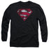 SUPERMAN/WAR TORN SHIELD - L/S ADULT 18/1 - BLACK