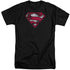 SUPERMAN/WAR TORN SHIELD - S/S ADULT TALL 18/1 - BLACK