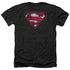 SUPERMAN/WAR TORN SHIELD - ADULT HEATHER - BLACK