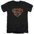 SUPERMAN/IRON FIRE SHIELD - S/S ADULT V-NECK 30/1 - BLACK