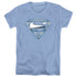 SUPERMAN/TRIBAL CHROME SHIELD - S/S WOMENS TEE - CAROLINA BLUE