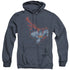 SUPERMAN/SCRIBBLE & SOAR - ADULT HEATHER HOODIE - NAVY