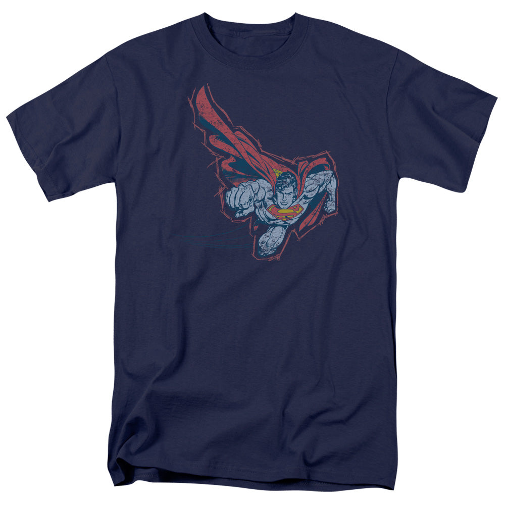 SUPERMAN/SCRIBBLE & SOAR - S/S ADULT 18/1  -  NAVY