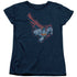 SUPERMAN/SCRIBBLE & SOAR - S/S WOMENS TEE - NAVY