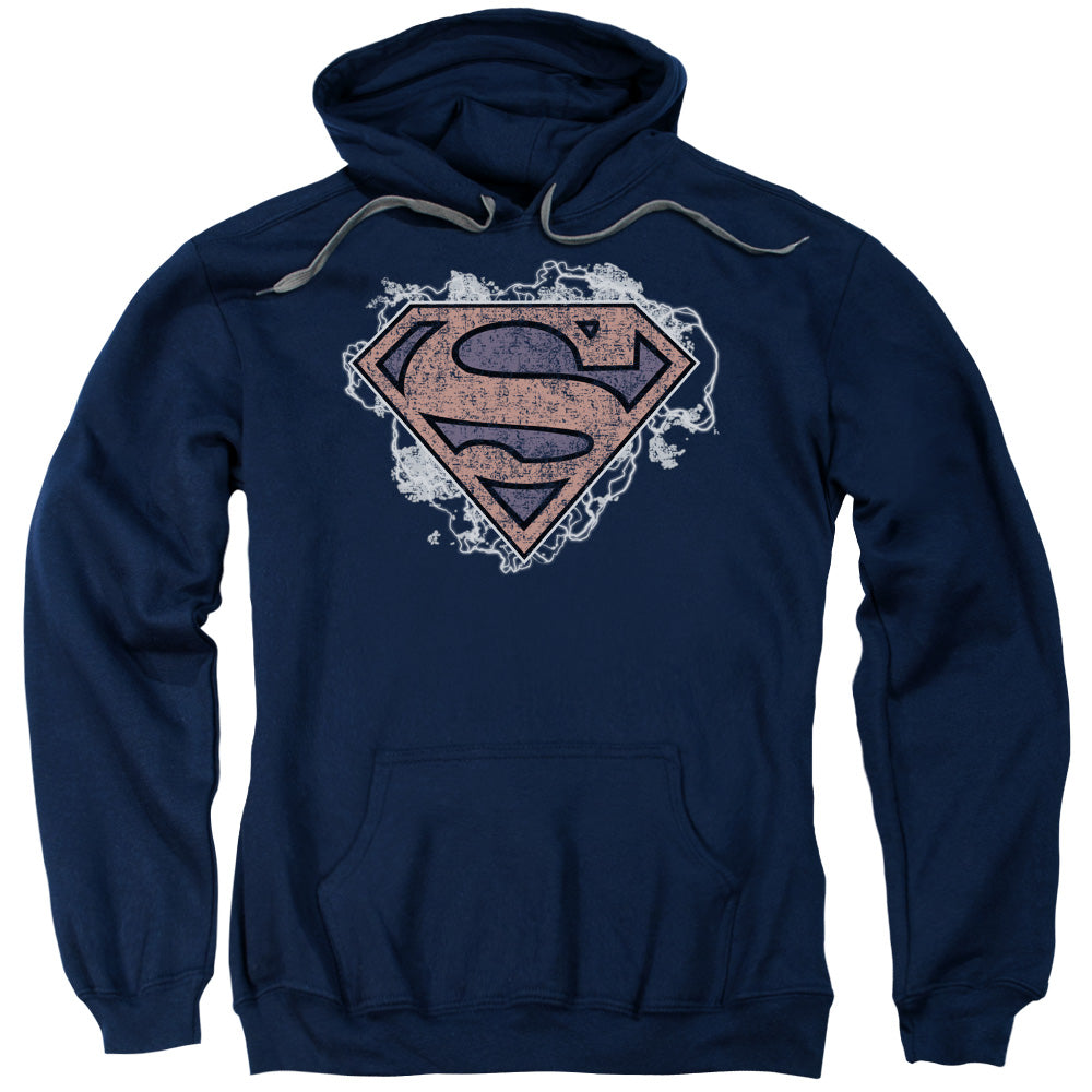 SUPERMAN/STORM CLOUD SUPES - ADULT PULLOVER HOODIE - NAVY