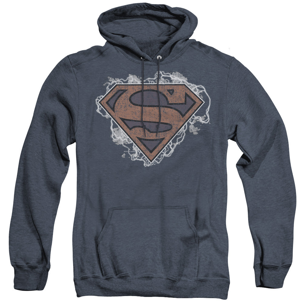 SUPERMAN/STORM CLOUD SUPES - ADULT HEATHER HOODIE - NAVY
