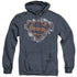 SUPERMAN/STORM CLOUD SUPES - ADULT HEATHER HOODIE - NAVY