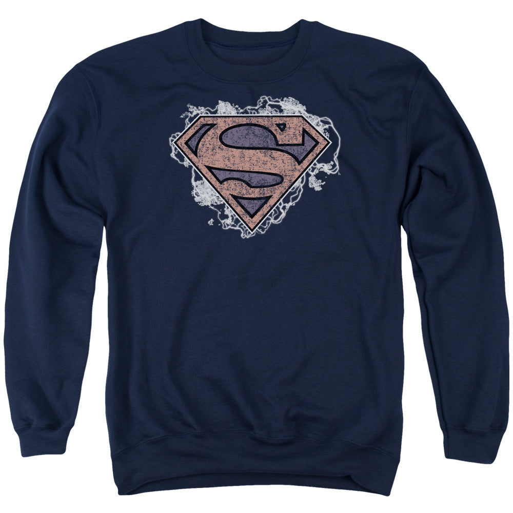 SUPERMAN/STORM CLOUD SUPES - ADULT CREWNECK SWEATSHIRT - NAVY