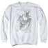 SUPERMAN/EXPLODING SPACE SKETCH - ADULT CREWNECK SWEATSHIRT - WHITE
