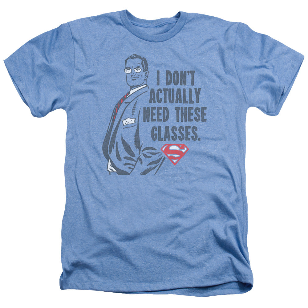 SUPERMAN/DONT NEED GLASSES - ADULT HEATHER - LIGHT BLUE