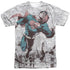 SUPERMAN/WAR ZONE (FRONT/BACK PRINT) -  S/S ADULT POLY CREW - MULTI