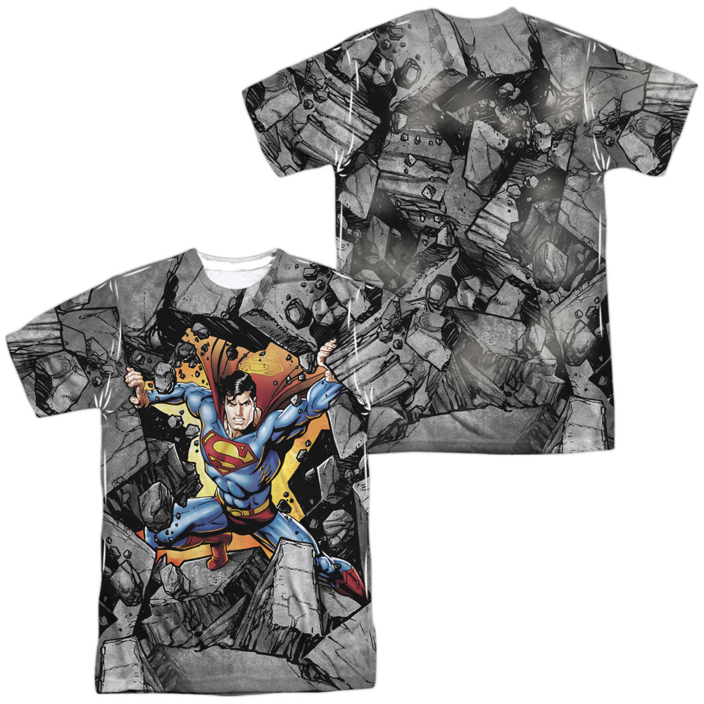 SUPERMAN/BREAK ON THROUGH (FRONT/BACK PRINT) -  S/S ADULT POLY CREW - MULTI