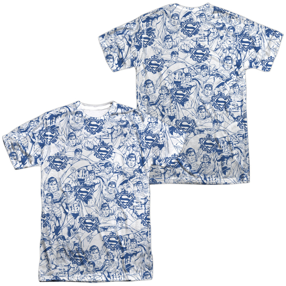 SUPERMAN/SUPER IS THE MAN (FRONT/BACK PRINT) -  S/S ADULT POLY CREW - MULTI