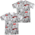 SUPERMAN/COMIC PAGE ALL OVER (FRONT/BACK PRINT) -  S/S ADULT POLY CREW - MULTI