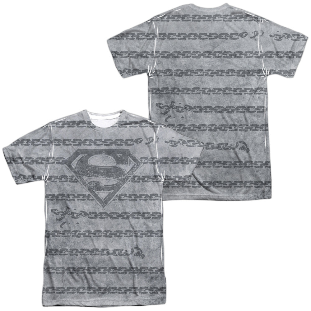 SUPERMAN/BREAKING CHAINS ALL OVER (FRONT/BACK PRINT) -  S/S ADULT POLY CREW - MULTI