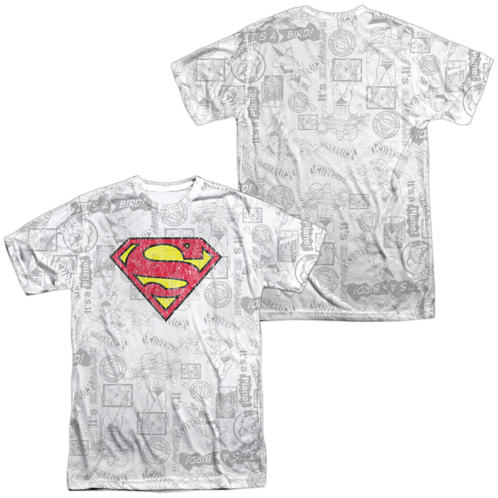 SUPERMAN/CLASSIC REPEAT (FRONT/BACK PRINT) -  S/S ADULT POLY CREW - MULTI