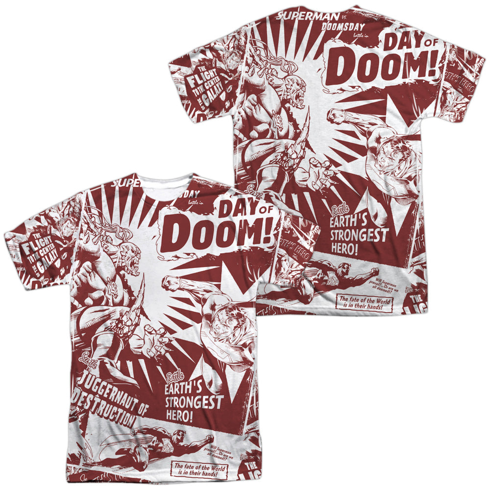 SUPERMAN/DAY OF DOOM (FRONT/BACK PRINT) -  S/S ADULT POLY CREW - MULTI
