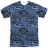 SUPERMAN/SHIELDED (FRONT/BACK PRINT) -  S/S ADULT POLY CREW - MULTI