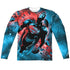SUPERMAN/RED SUN (FRONT/BACK PRINT) - L/S ADULT POLY CREW  - MULTI