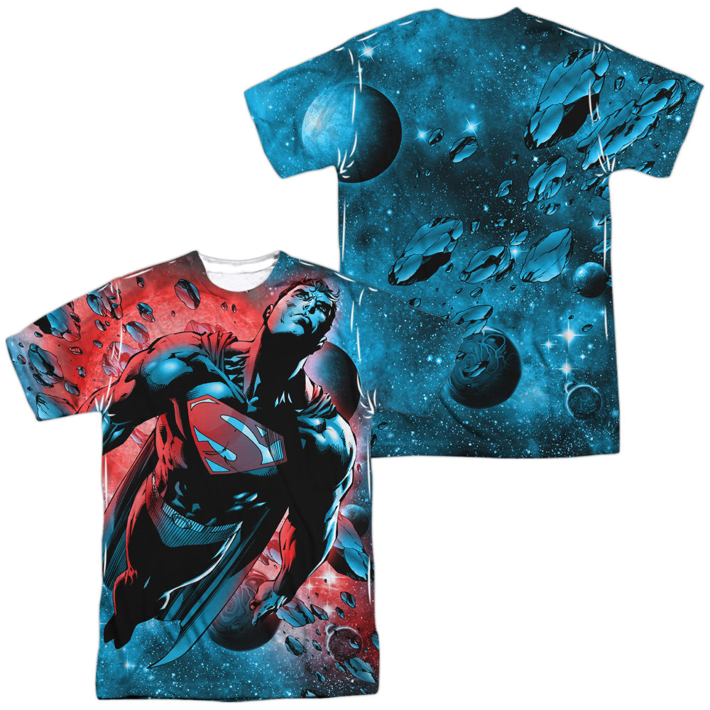 SUPERMAN/RED SUN (FRONT/BACK PRINT) -  S/S ADULT POLY CREW - MULTI