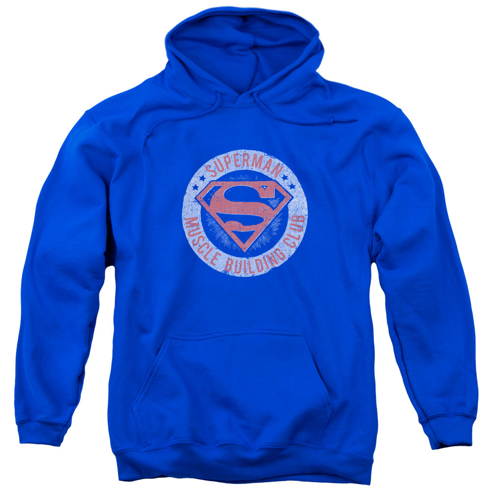 SUPERMAN/MUSCLE CLUB - ADULT PULLOVER HOODIE - ROYAL BLUE