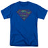 SUPERMAN/TATTERED SHIELD - S/S ADULT 18/1  -  ROYAL BLUE