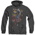 SUPERMAN/FLYING DETERMINATION - ADULT HEATHER HOODIE - BLACK