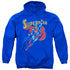 SUPERMAN/LIFE LIKE ACTION - ADULT PULLOVER HOODIE - ROYAL BLUE