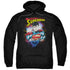 SUPERMAN/GLAM - ADULT PULLOVER HOODIE - BLACK