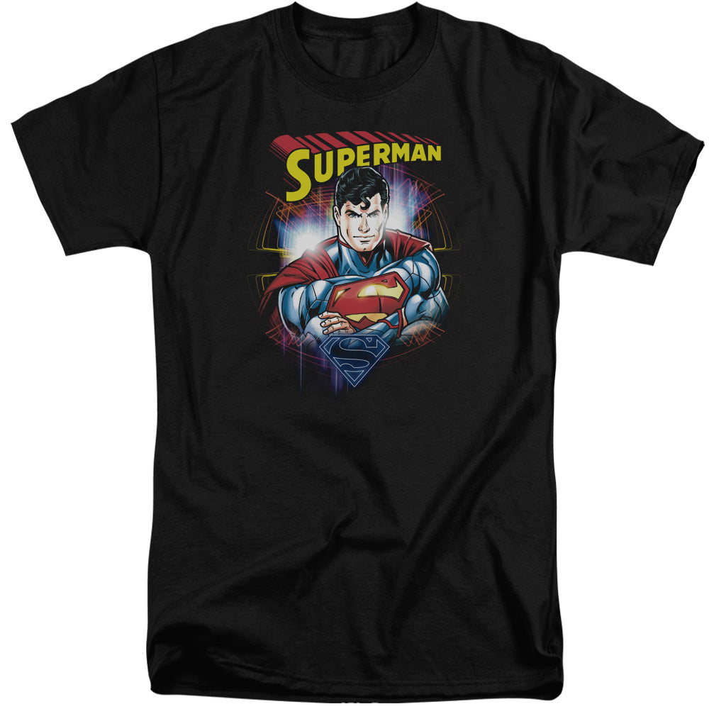 SUPERMAN/GLAM - S/S ADULT TALL 18/1 - BLACK
