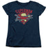 SUPERMAN/CHAIN BREAKING - S/S WOMENS TEE - NAVY