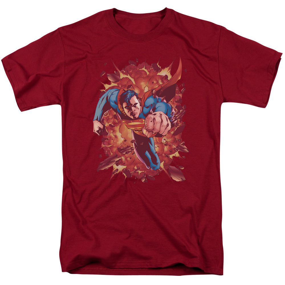SUPERMAN/THROUGH FLAME - S/S ADULT 18/1 - CARDINAL