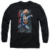 SUPERMAN/FASTER THAN -  L/S ADULT 18/1  - BLACK