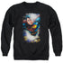 SUPERMAN/IN THE SKY - ADULT CREWNECK SWEATSHIRT - BLACK