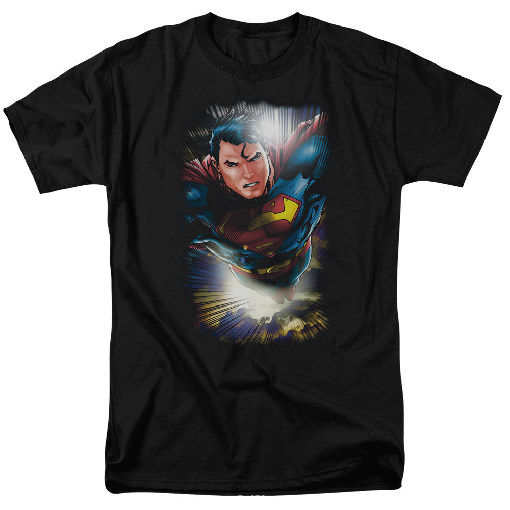 SUPERMAN/IN THE SKY - S/S ADULT 18/1  -  BLACK